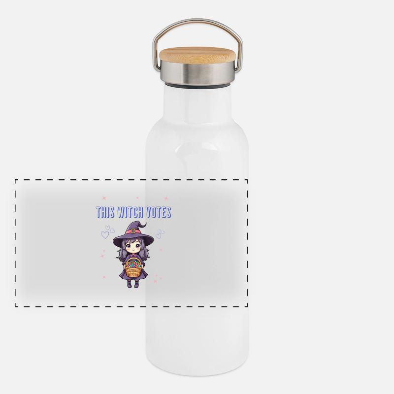 Diese Hexe wählt Panorama Thermosflasche mit Bambusdeckel