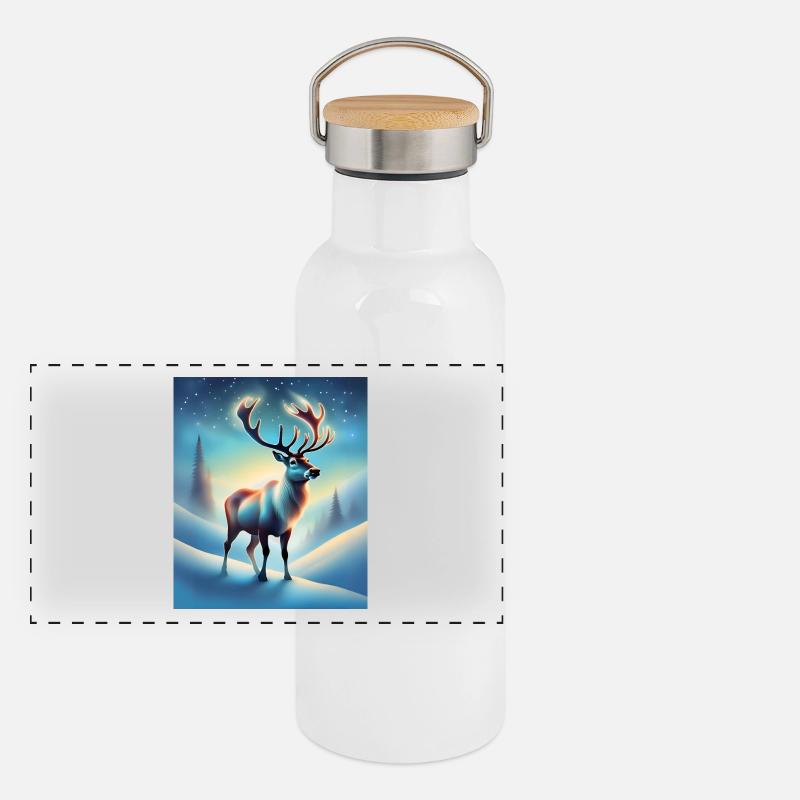 Nuit d’hiver magique Gourde isotherme avec bouchon en bambou