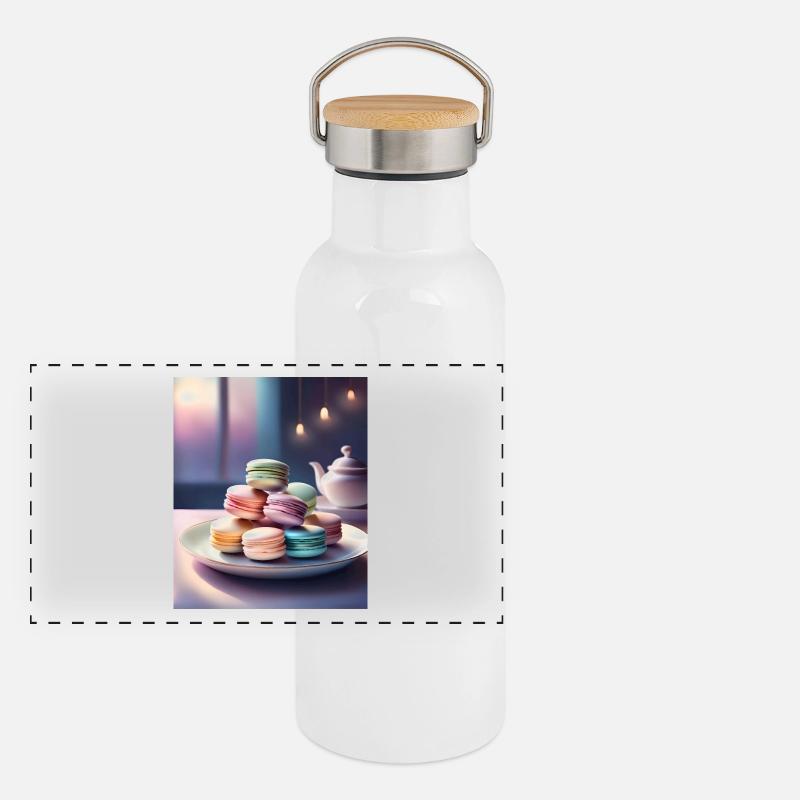 Un tas de macarons français Gourde isotherme avec bouchon en bambou