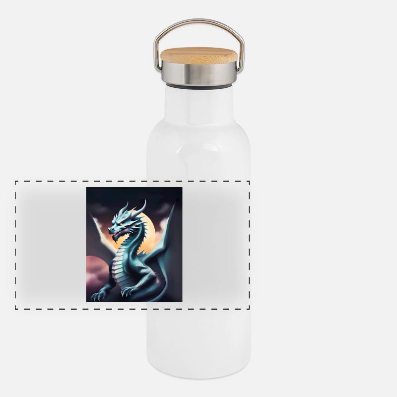 Gray dragon Panoramic Thermal Bottle with Bamboo Lid