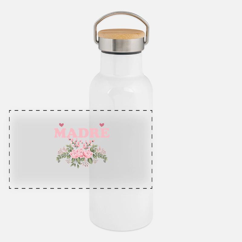 Die beste Mutter der Welt Panorama Thermosflasche mit Bambusdeckel