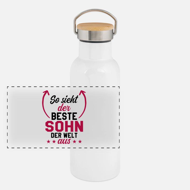 Bester Sohn Panorama Thermosflasche mit Bambusdeckel