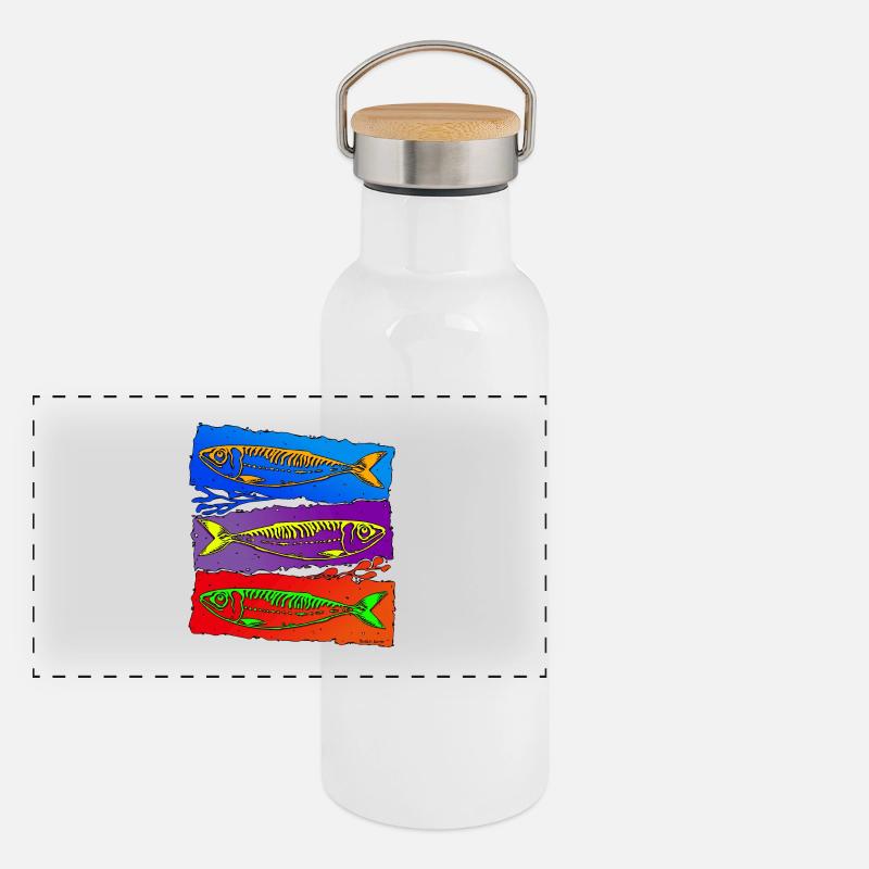 Pop sardines Panoramic Thermal Bottle with Bamboo Lid