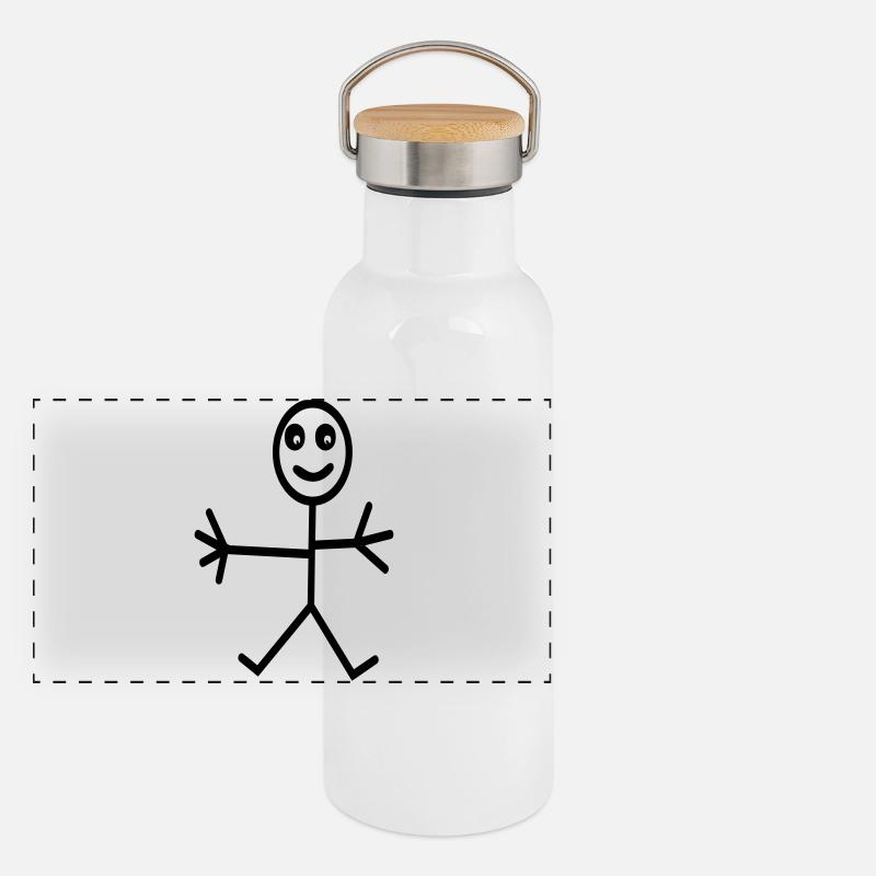 comic Panoramic Thermal Bottle with Bamboo Lid