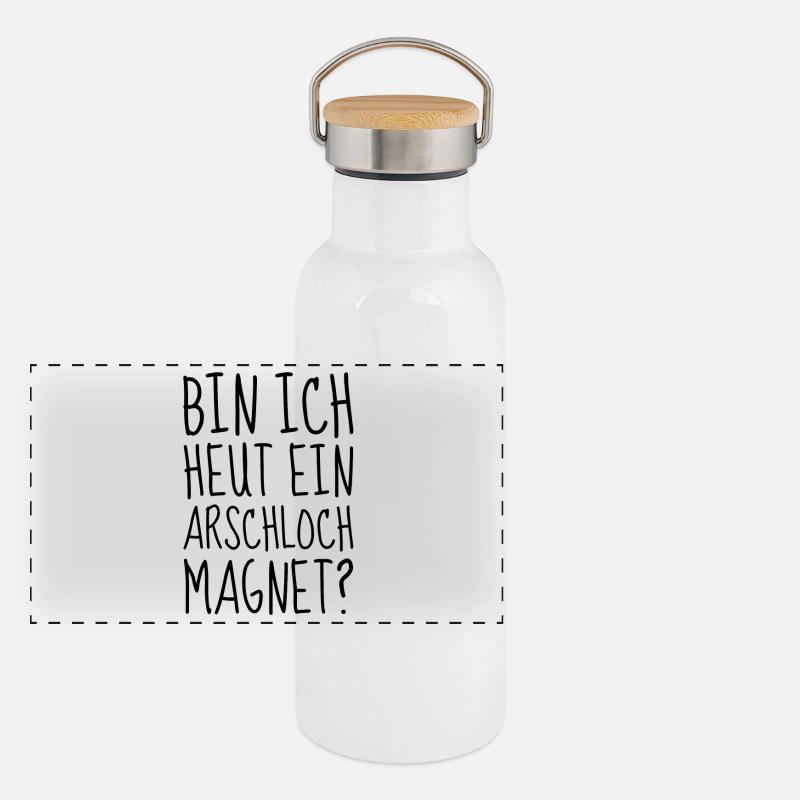 Bin ich heut ein Arschloch Magnet Panorama Thermosflasche mit Bambusdeckel