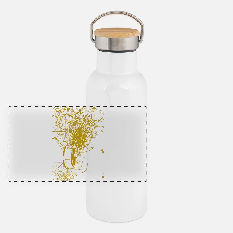Conception abstraite Gourde isotherme avec bouchon en bambou