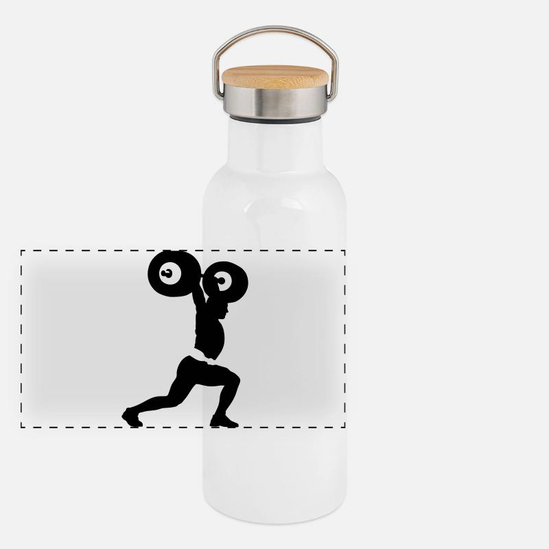 haltérophile Gourde isotherme avec bouchon en bambou