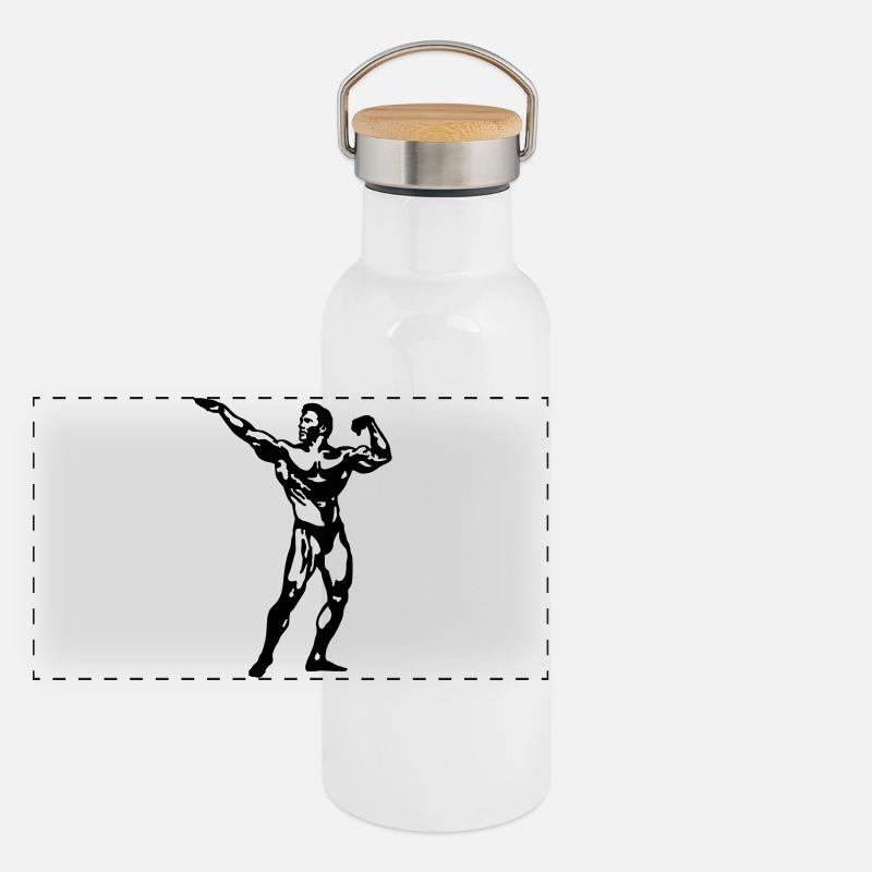 Gourde isotherme avec bouchon en bambou