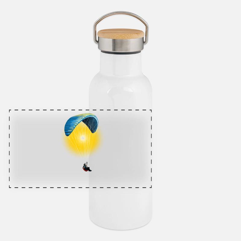 Panorama Thermosflasche mit Bambusdeckel