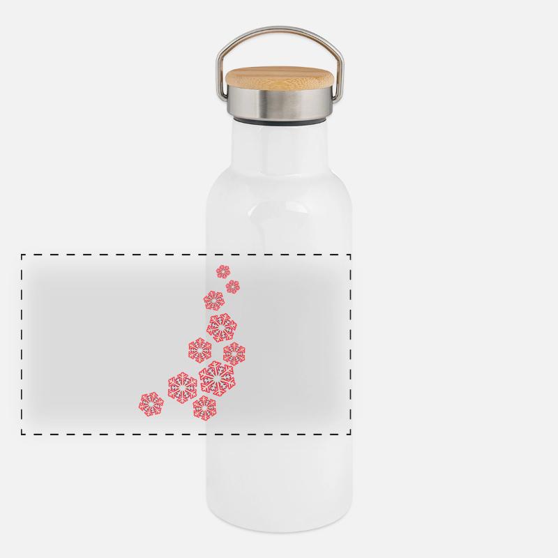 snowflakes Panoramic Thermal Bottle with Bamboo Lid