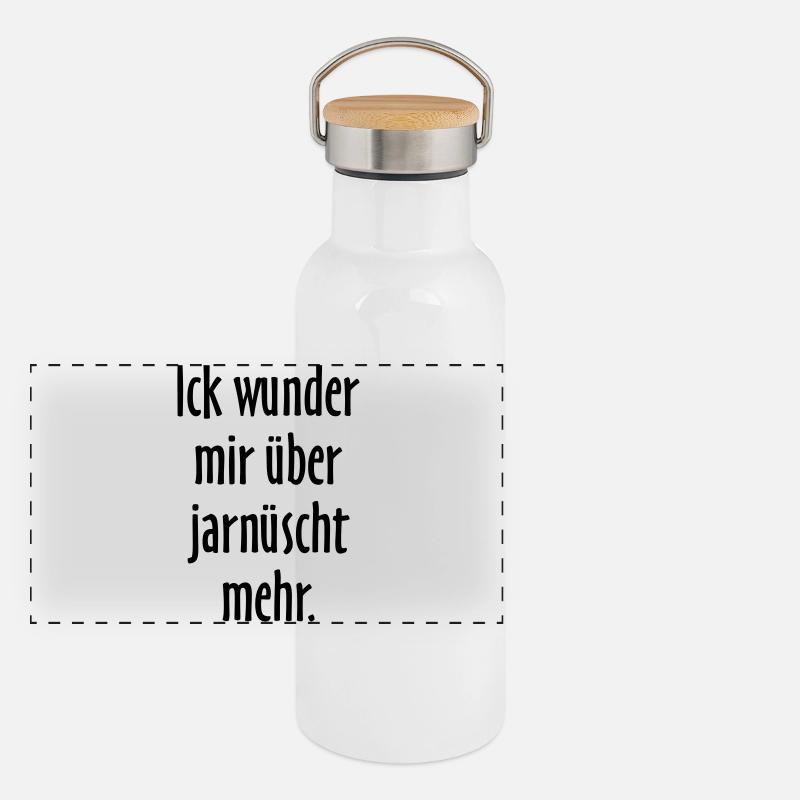 Ick wunder mir über jarnüscht mehr - Berlin Spruch Panorama Thermosflasche mit Bambusdeckel