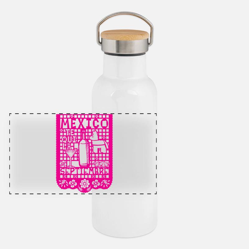 Panorama Thermosflasche mit Bambusdeckel
