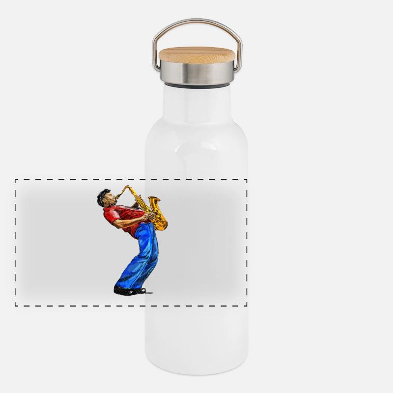 Saksofonist Panoramic Thermal Bottle with Bamboo Lid