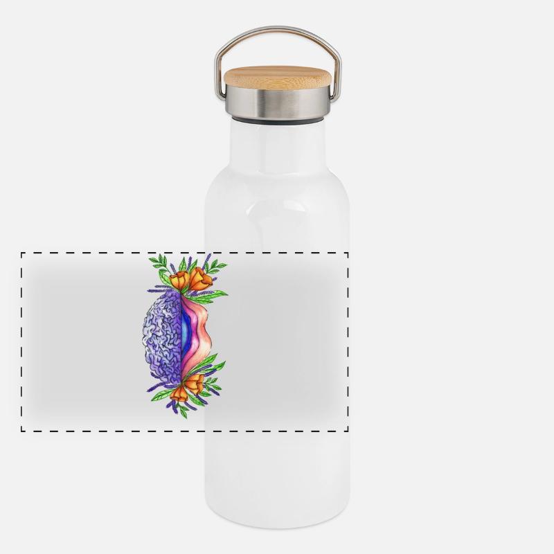 Vulva Brain Panorama Thermosflasche mit Bambusdeckel