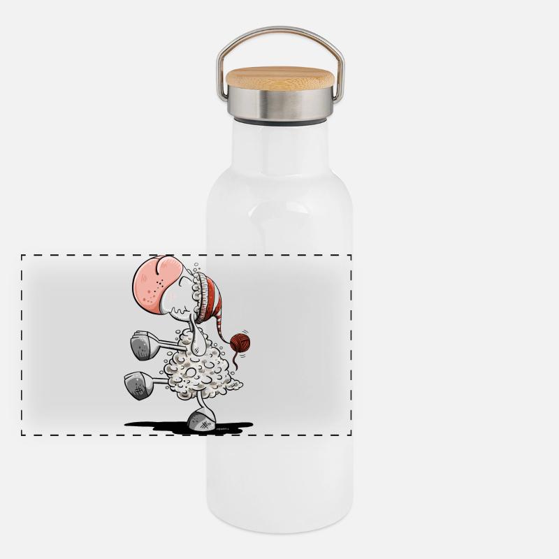Mouton somnambule avec bonnet de couchage Gourde isotherme avec bouchon en bambou