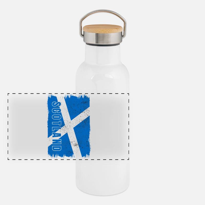 drapeau national de l'Écosse Gourde isotherme avec bouchon en bambou