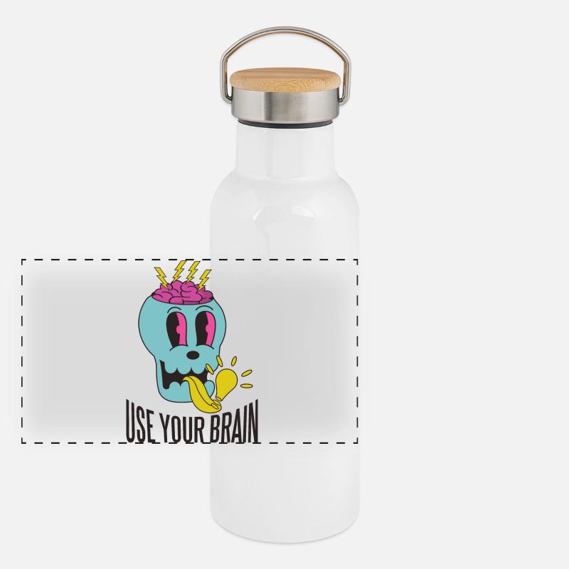 Utilisez votre cerveau Gourde isotherme avec bouchon en bambou