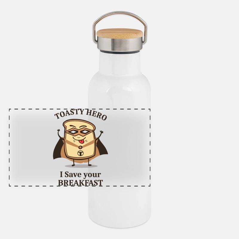 Breakfast Hero Toast Panoramic Thermal Bottle with Bamboo Lid