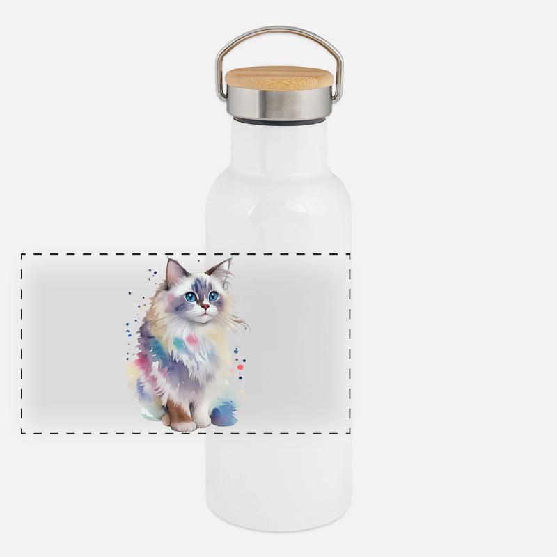 Gourde isotherme avec bouchon en bambou