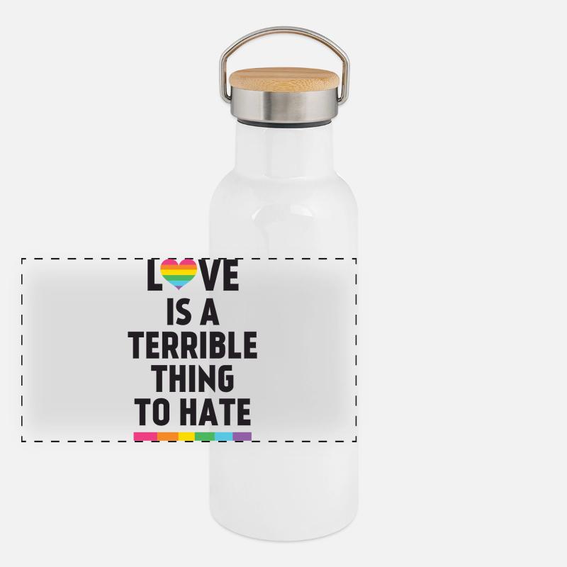 Love is a Terrible Thing to Hate Panoramic Thermal Bottle with Bamboo Lid