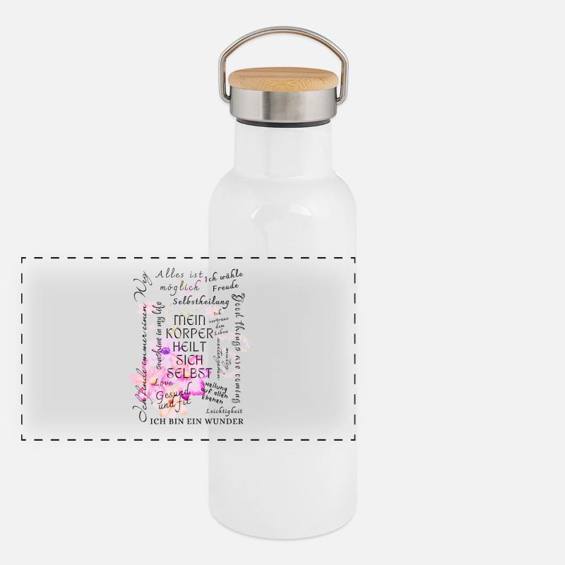 Healing Recovery Motivation Panoramic Thermal Bottle with Bamboo Lid
