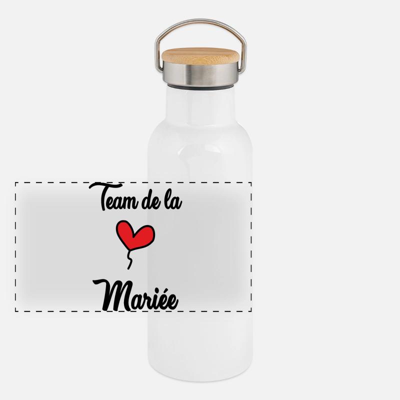 EVJF. TEAM MARIEE Gourde isotherme avec bouchon en bambou