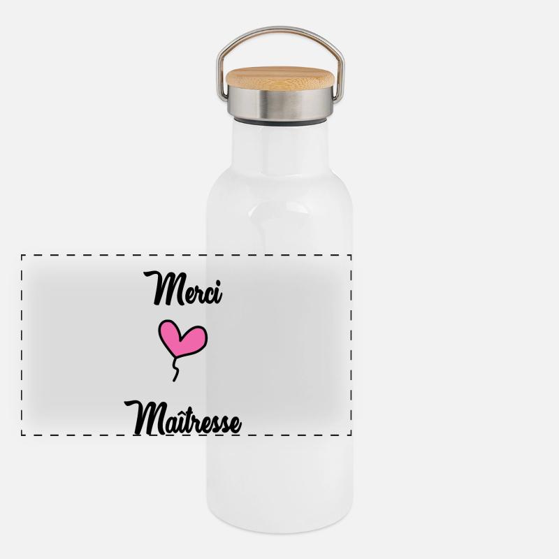 DANKE, HERRIN Panorama Thermosflasche mit Bambusdeckel