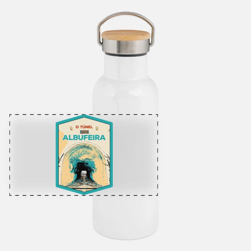 Illustration du Tunnel vers la plage d'Albufeira Gourde isotherme avec bouchon en bambou