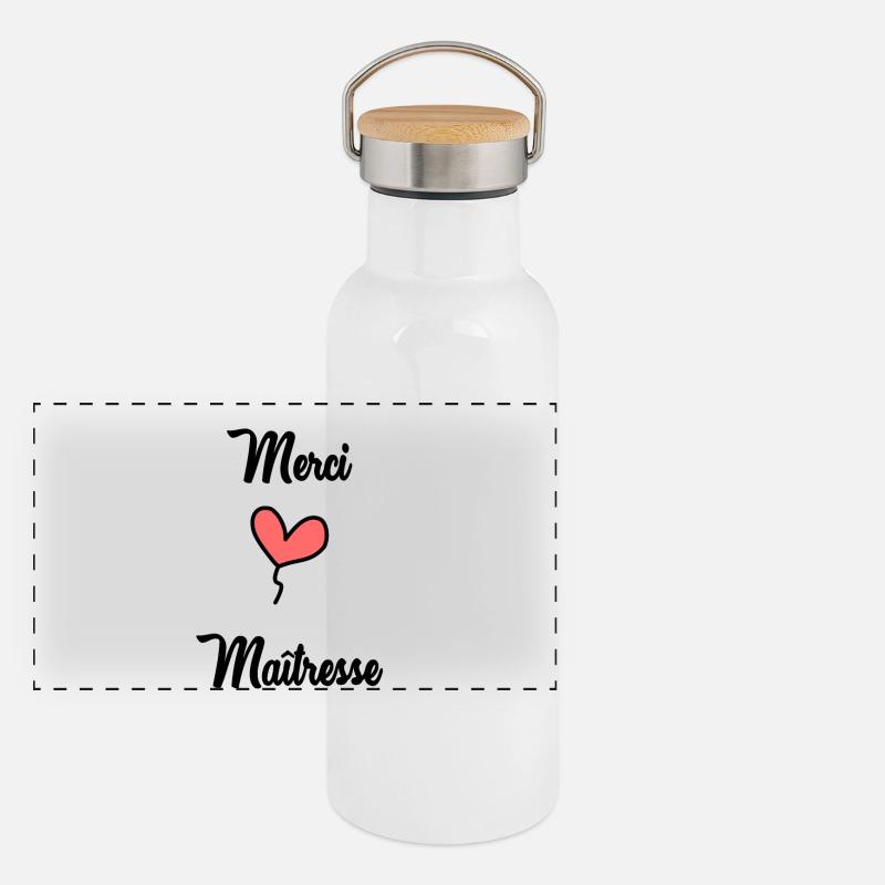 Danke, Herrin Panorama Thermosflasche mit Bambusdeckel