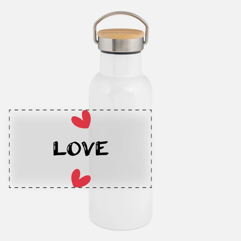 MAMA. MUTTERTAG. HERZ. FEST Panorama Thermosflasche mit Bambusdeckel