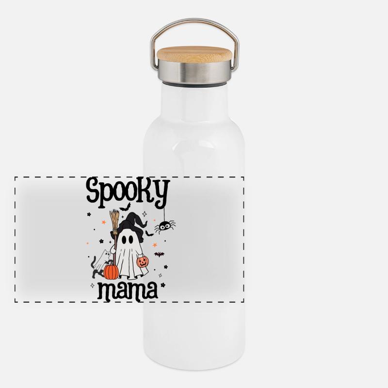 Spooky Mama Halloween Panoramic Thermal Bottle with Bamboo Lid