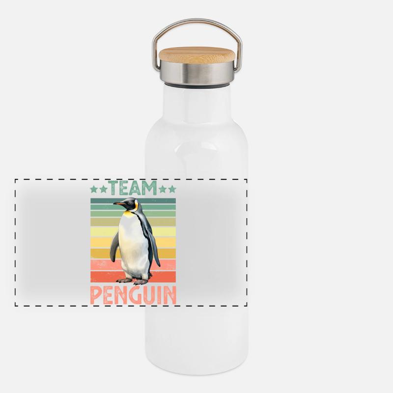 PInguin Kaiserpinguin Panorama Thermosflasche mit Bambusdeckel