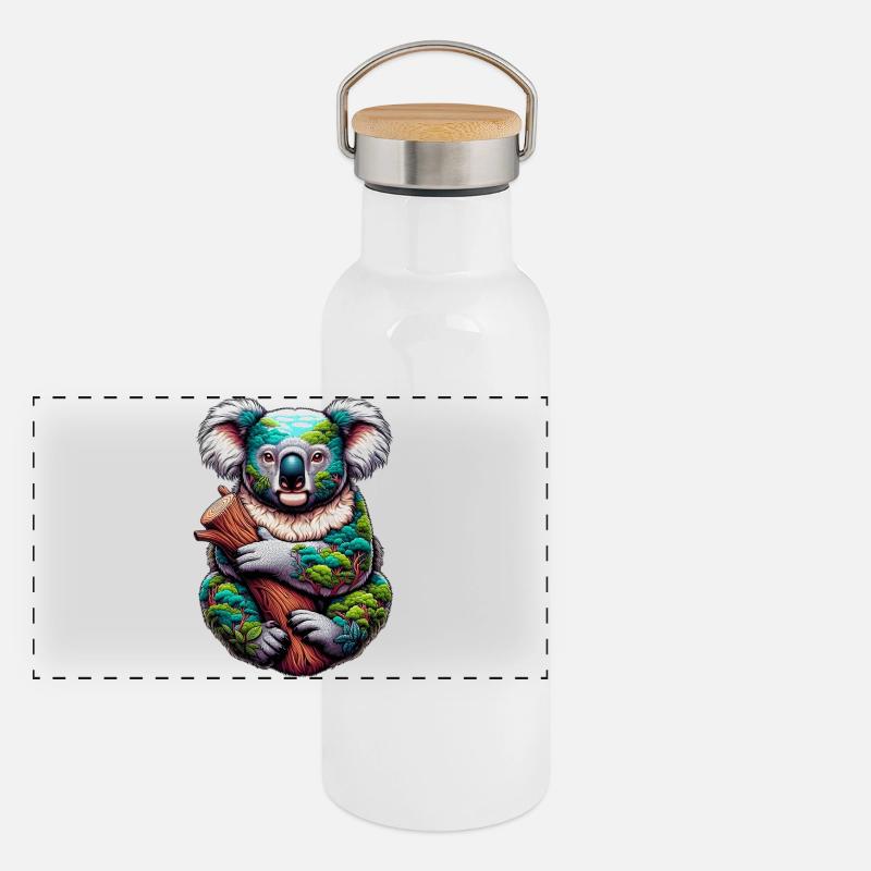 Panorama Thermosflasche mit Bambusdeckel