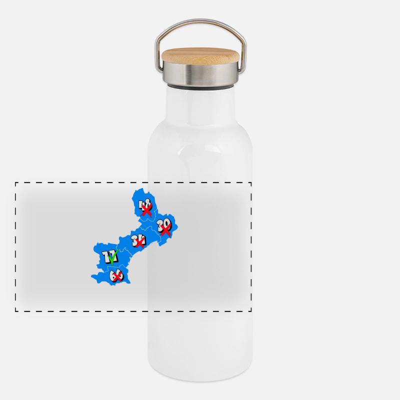 Région Languedoc Roussillon Gourde isotherme avec bouchon en bambou