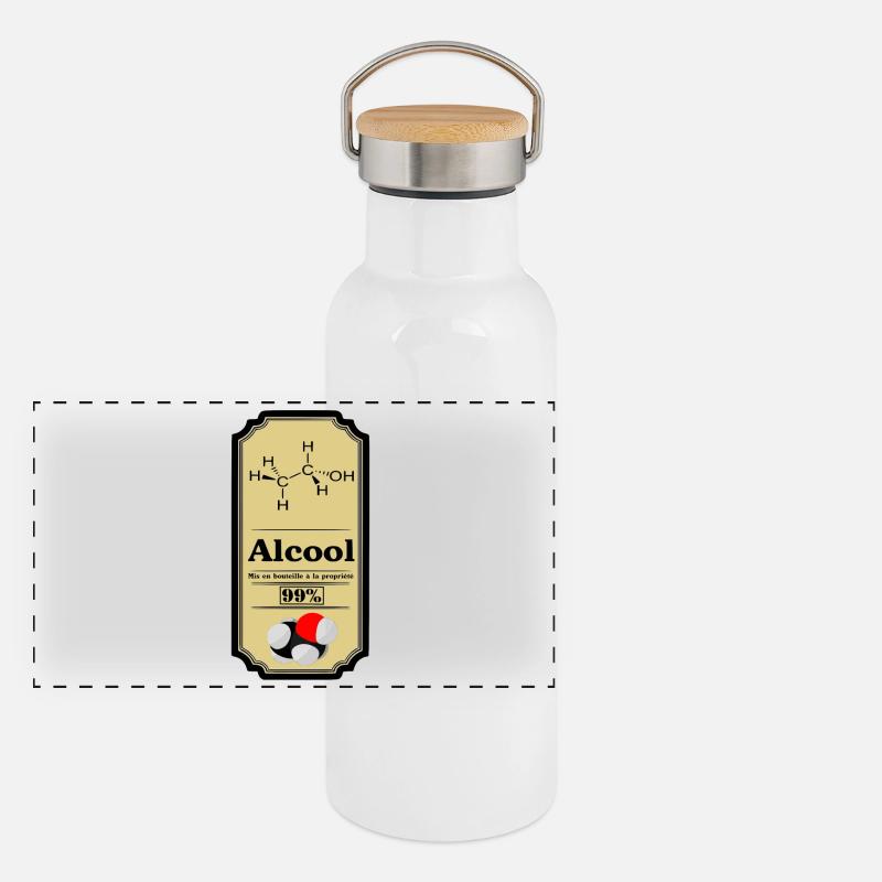 Alcool Gourde isotherme avec bouchon en bambou