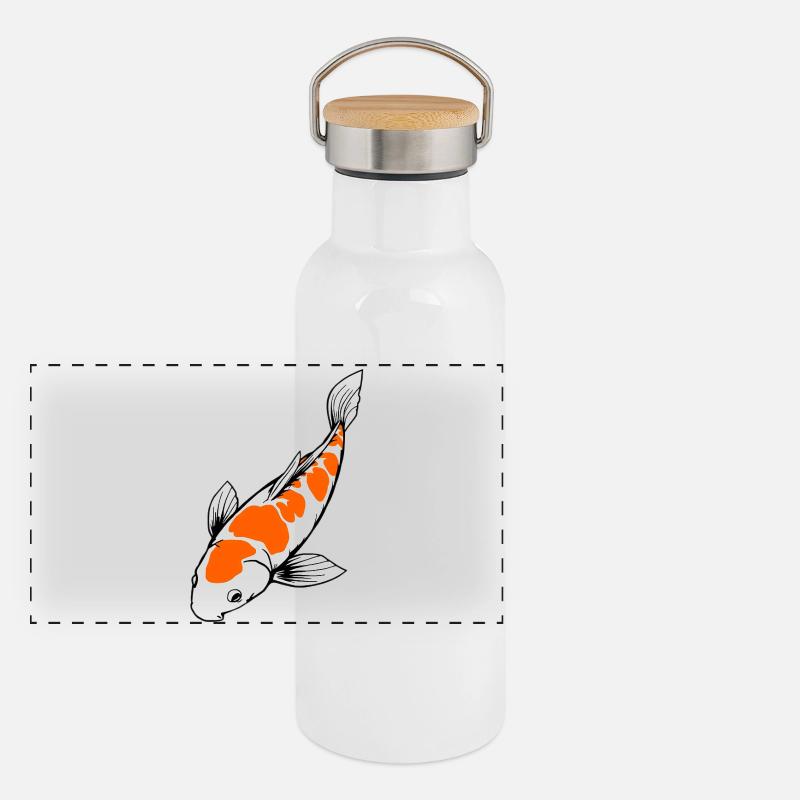 Poisson Koi Gourde isotherme avec bouchon en bambou