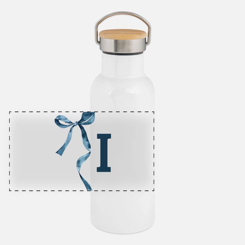 Monogramm i Geschenkidee Panorama Thermosflasche mit Bambusdeckel
