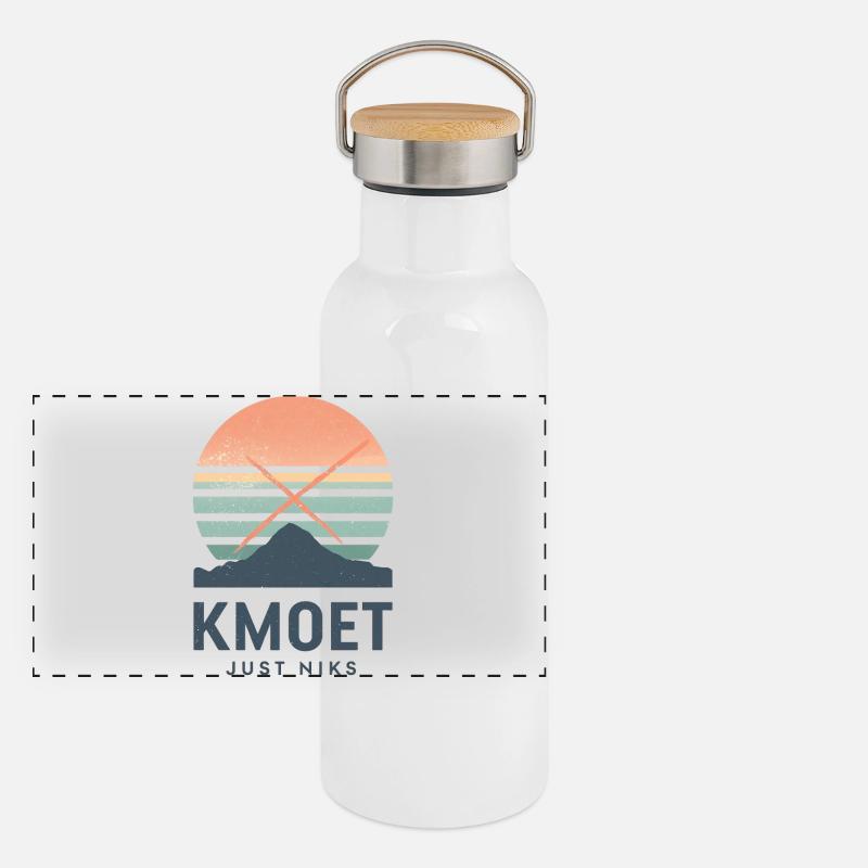 Kmoet just nothing, Antwerpener Dialekt Shirts Panorama Thermosflasche mit Bambusdeckel