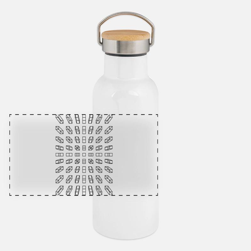 Hypno Bars : Pixels, Illusion & Rétro Gourde isotherme avec bouchon en bambou