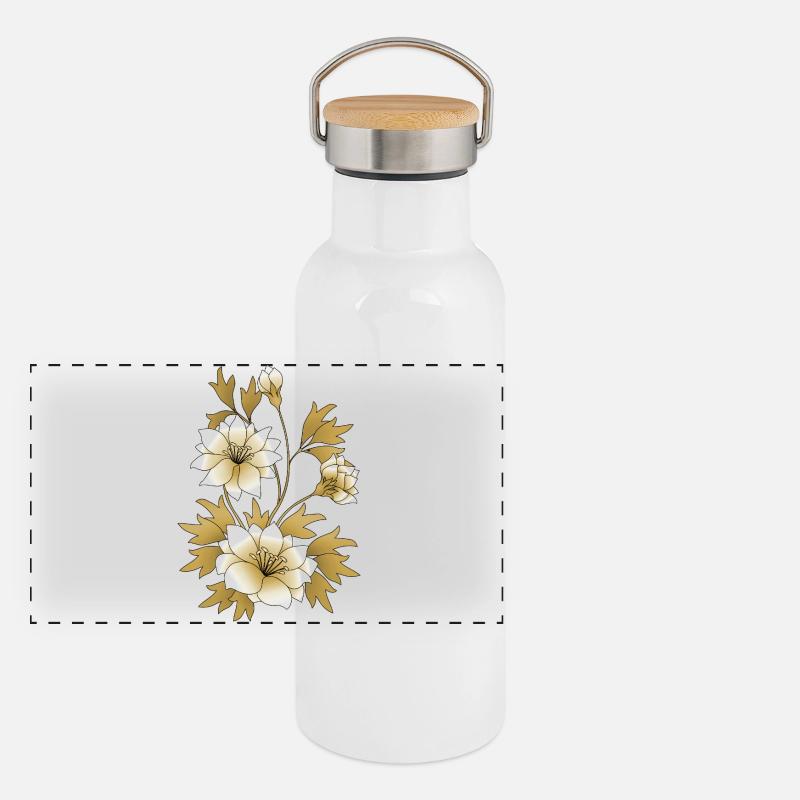 Flowers Panoramic Thermal Bottle with Bamboo Lid