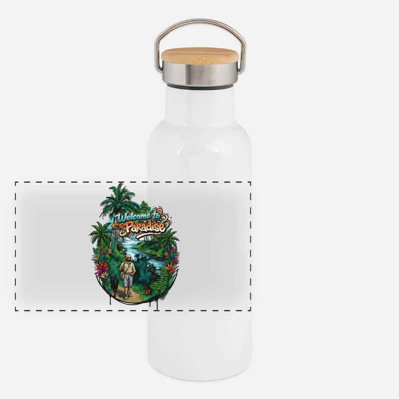 Welcome to the Paradise Trail Panoramic Thermal Bottle with Bamboo Lid