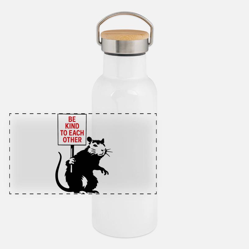 Sei freundlich zueinander Ratte Panorama Thermosflasche mit Bambusdeckel