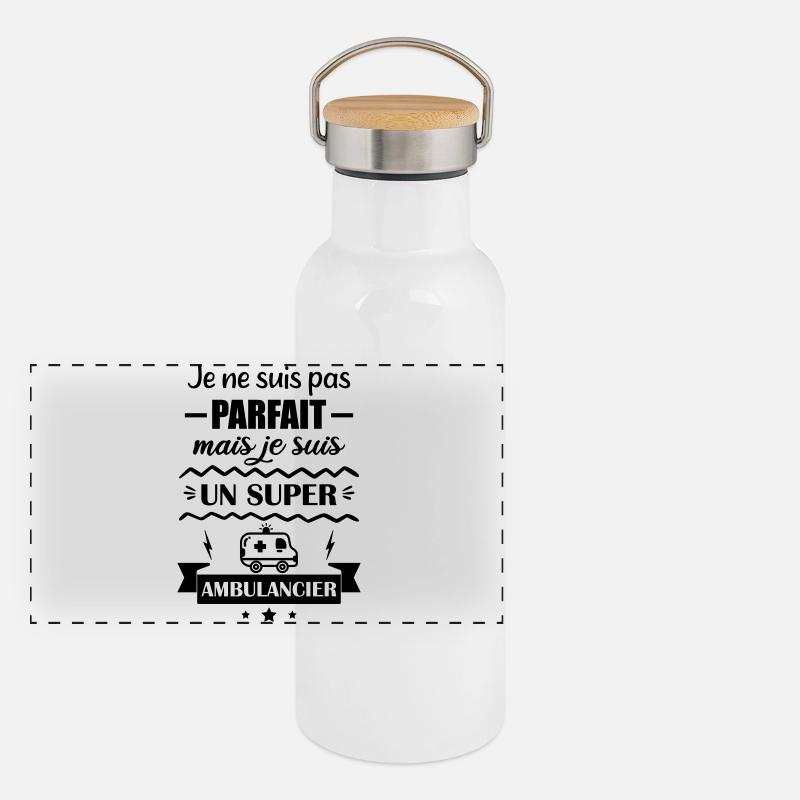 Super Emergency Ambulance Panoramic Thermal Bottle with Bamboo Lid