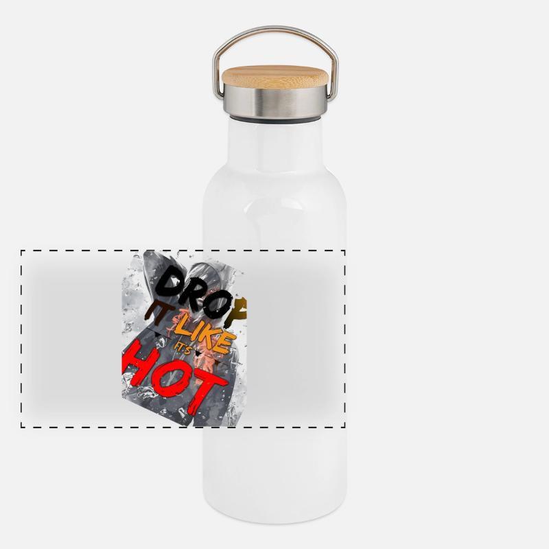 Drop Like It's Hot Panorama Thermosflasche mit Bambusdeckel