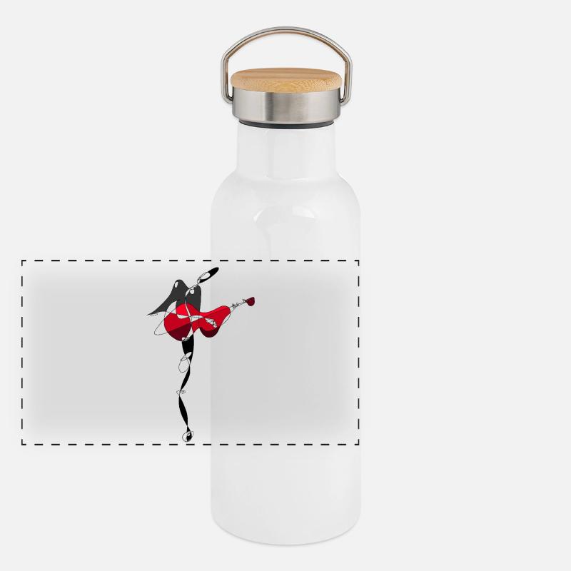 guitariste Gourde isotherme avec bouchon en bambou