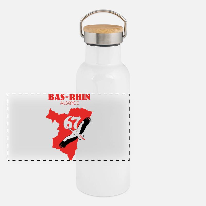 Bas-Rhin 67  Gourde isotherme avec bouchon en bambou