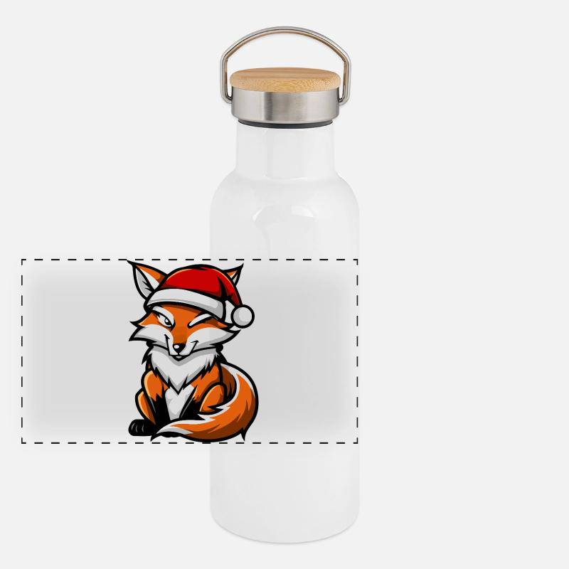 Noël du renard Gourde isotherme avec bouchon en bambou