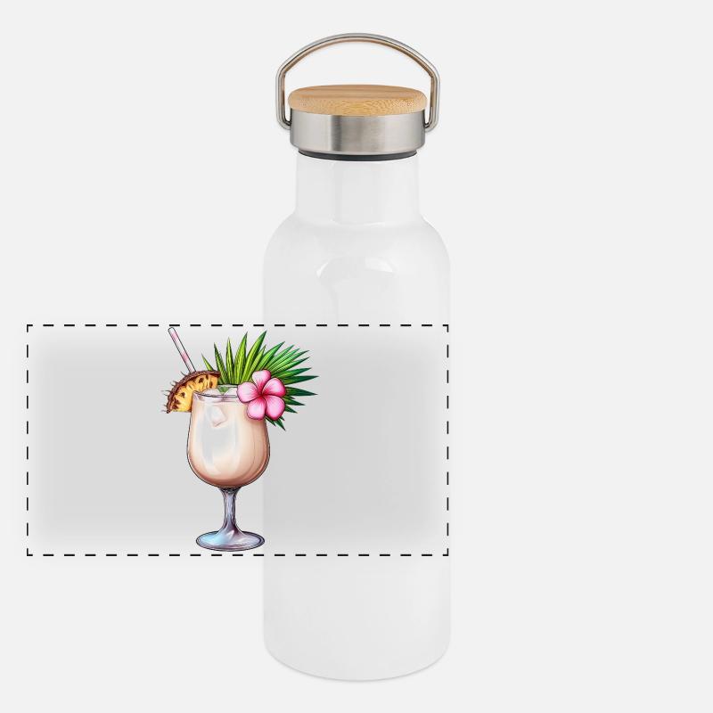 Pina Colada Cocktail Gourde isotherme avec bouchon en bambou