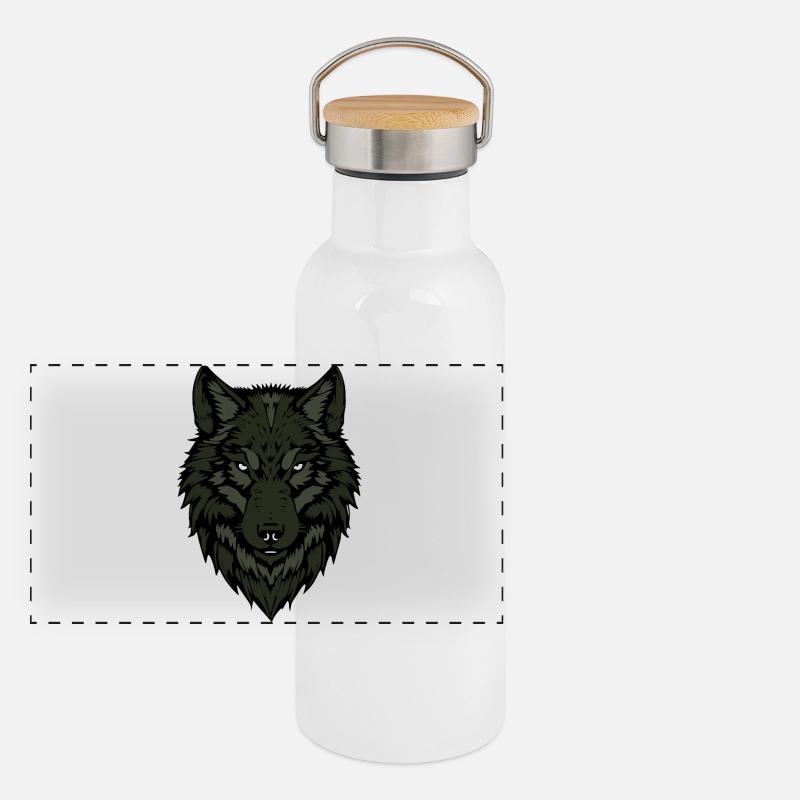 Loup Gourde isotherme avec bouchon en bambou