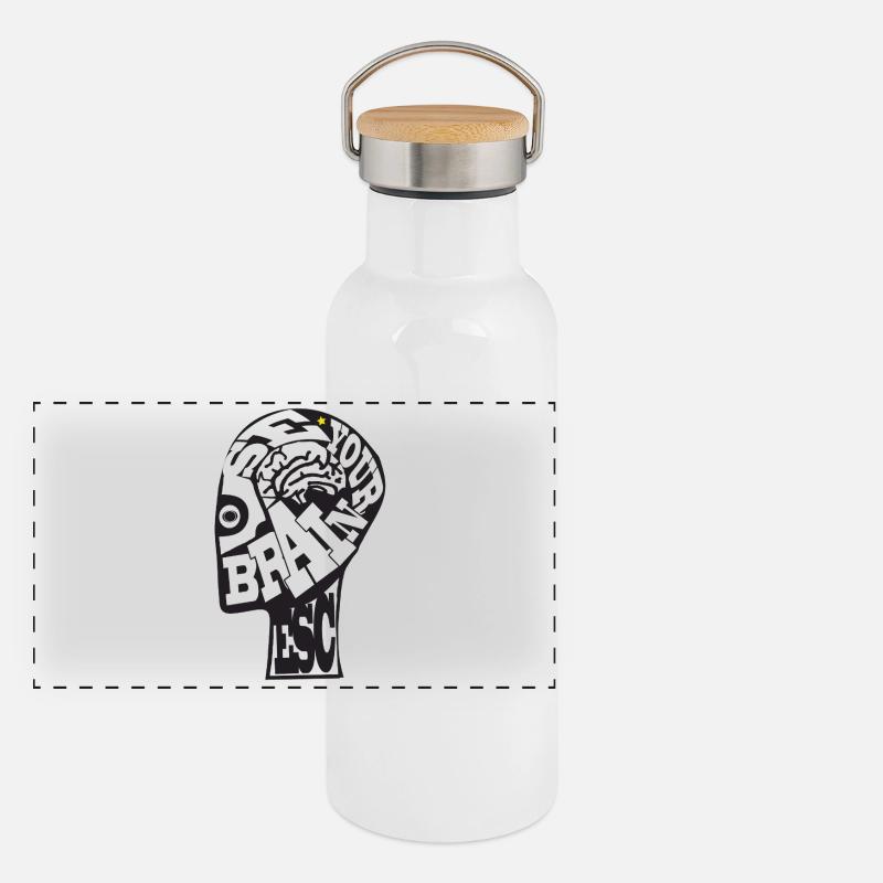 USE_YOUR_BRAIN Panorama Thermosflasche mit Bambusdeckel